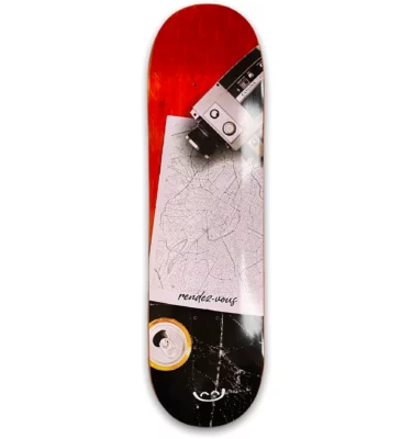 RENDEZ-VOUS SKATE CO RDV MAPBOARD DECK RED 8.125